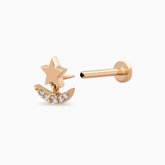 Luster Diamond Rose Gold Piercing - 4
