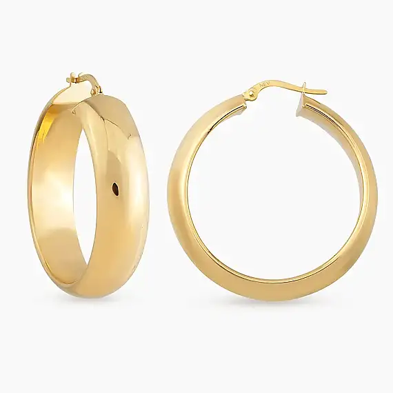 Luxor L Yellow Gold Hoop Earrings - 1