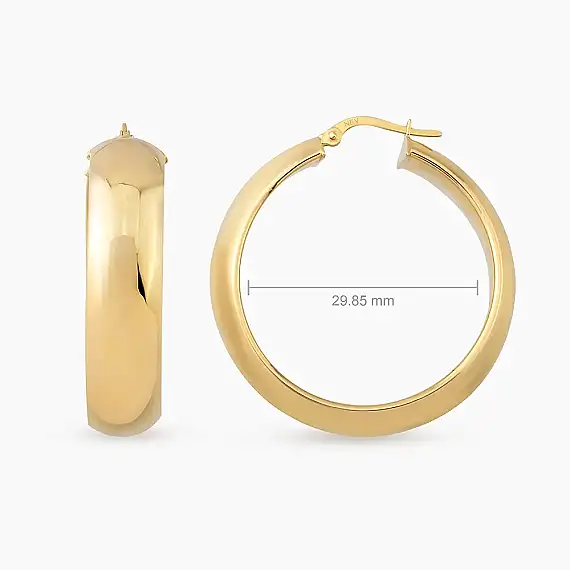 Luxor L Yellow Gold Hoop Earrings - 4