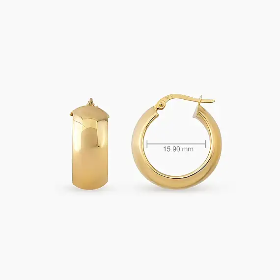 Luxor S Yellow Gold Hoop Earrings - 4
