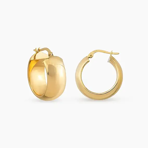 Luxor S Yellow Gold Hoop Earrings - 1