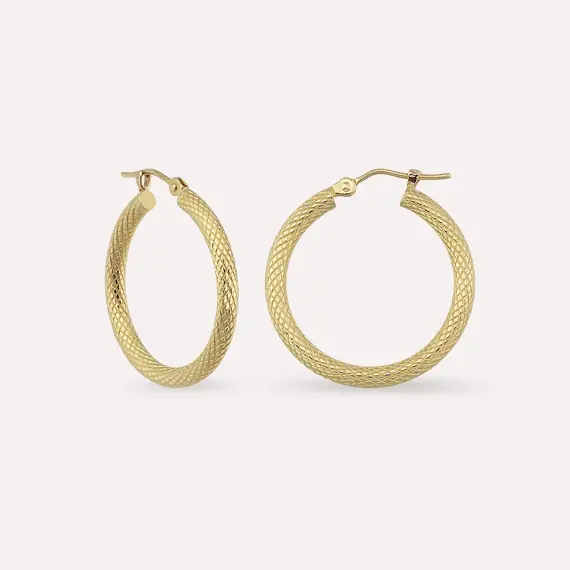 Lykia Yellow Gold Hoop Earring - 1