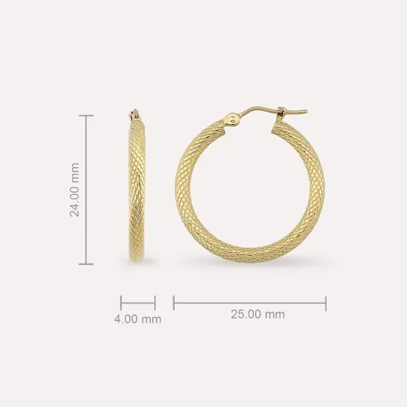 Lykia Yellow Gold Hoop Earring - 3