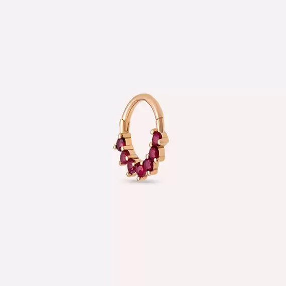 Lyra Ruby Rose Gold Hoop Piercing - 5