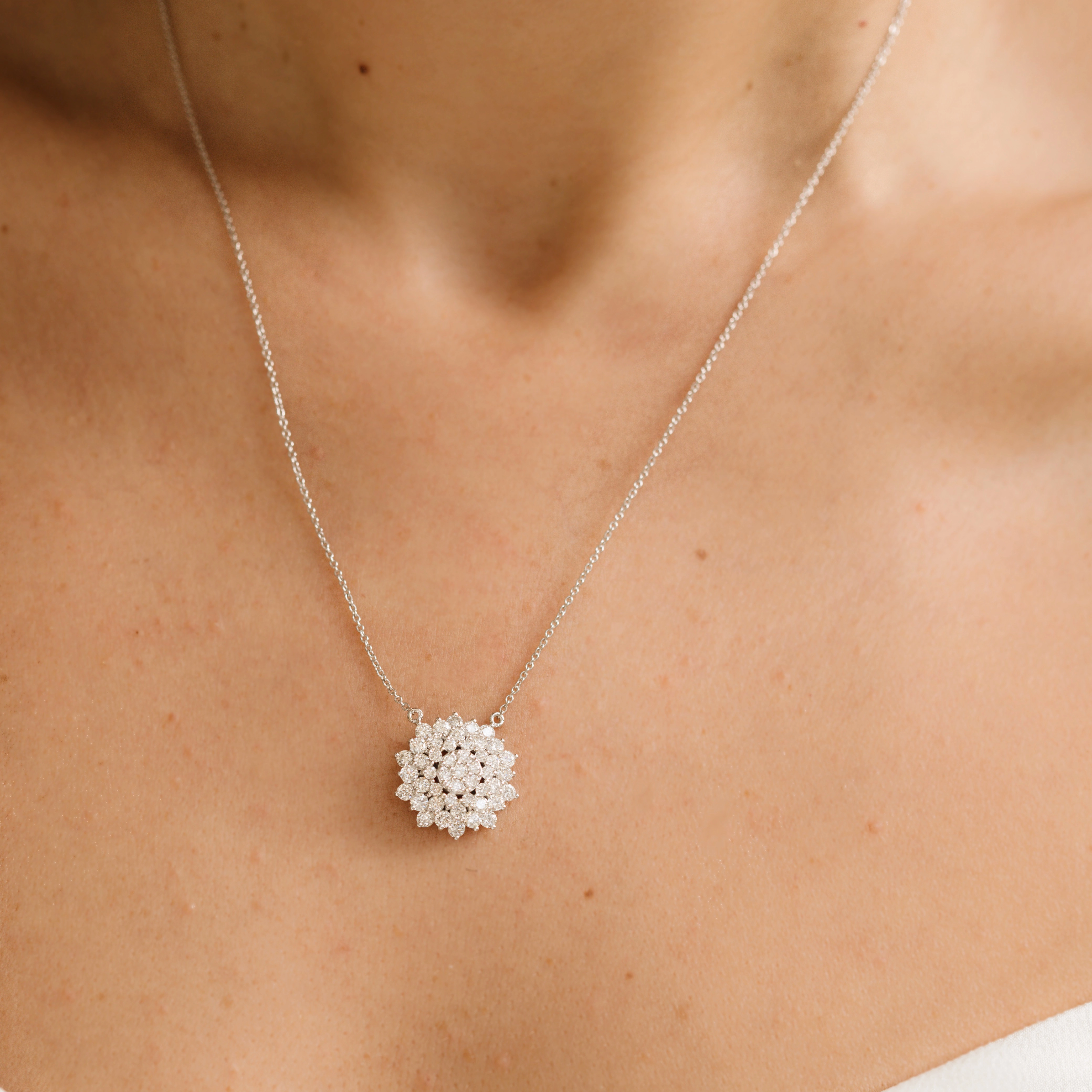 Maia 1.28 CT Pırlanta Taşlı Beyaz Altın Kolye - Nev Jewellery (1)