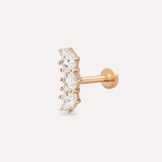 Maja Marquise Cut Diamond Rose Gold Piercing - 1