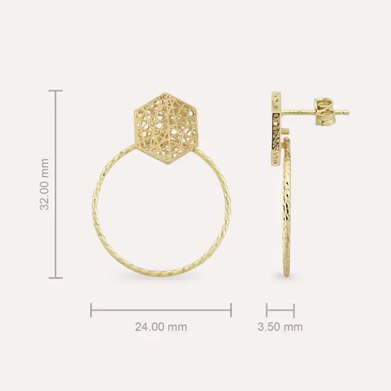 Maline Yellow Gold Earring - 2