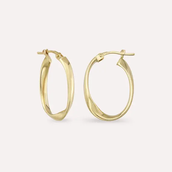 Mania Jr. Yellow Gold Hoop Earring - 1