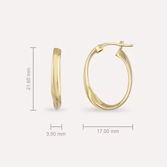 Mania Jr. Yellow Gold Hoop Earring - 3