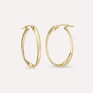 Mania Sarı Altın Halka Küpe - Nev Jewellery (1)