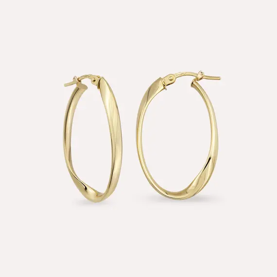 Mania Yellow Gold Hoop Earring - 1