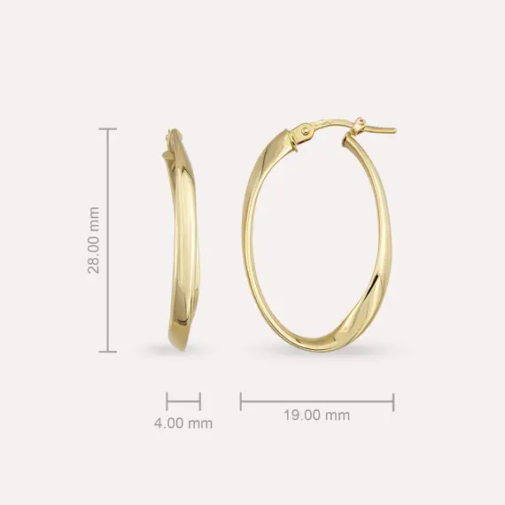 Mania Yellow Gold Hoop Earring - 3