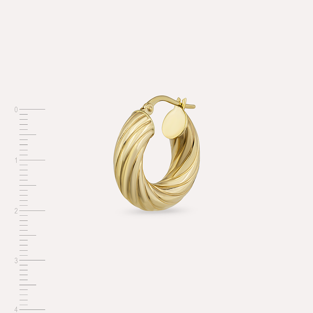 Marcia Jr. Yellow Gold Hoop Earring - 4