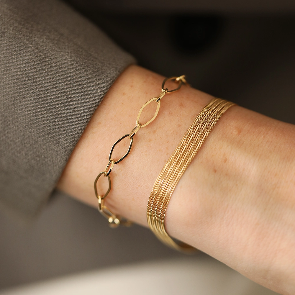 Mariel Yellow Gold Italian Bracelet - Nev Jewellery (1)