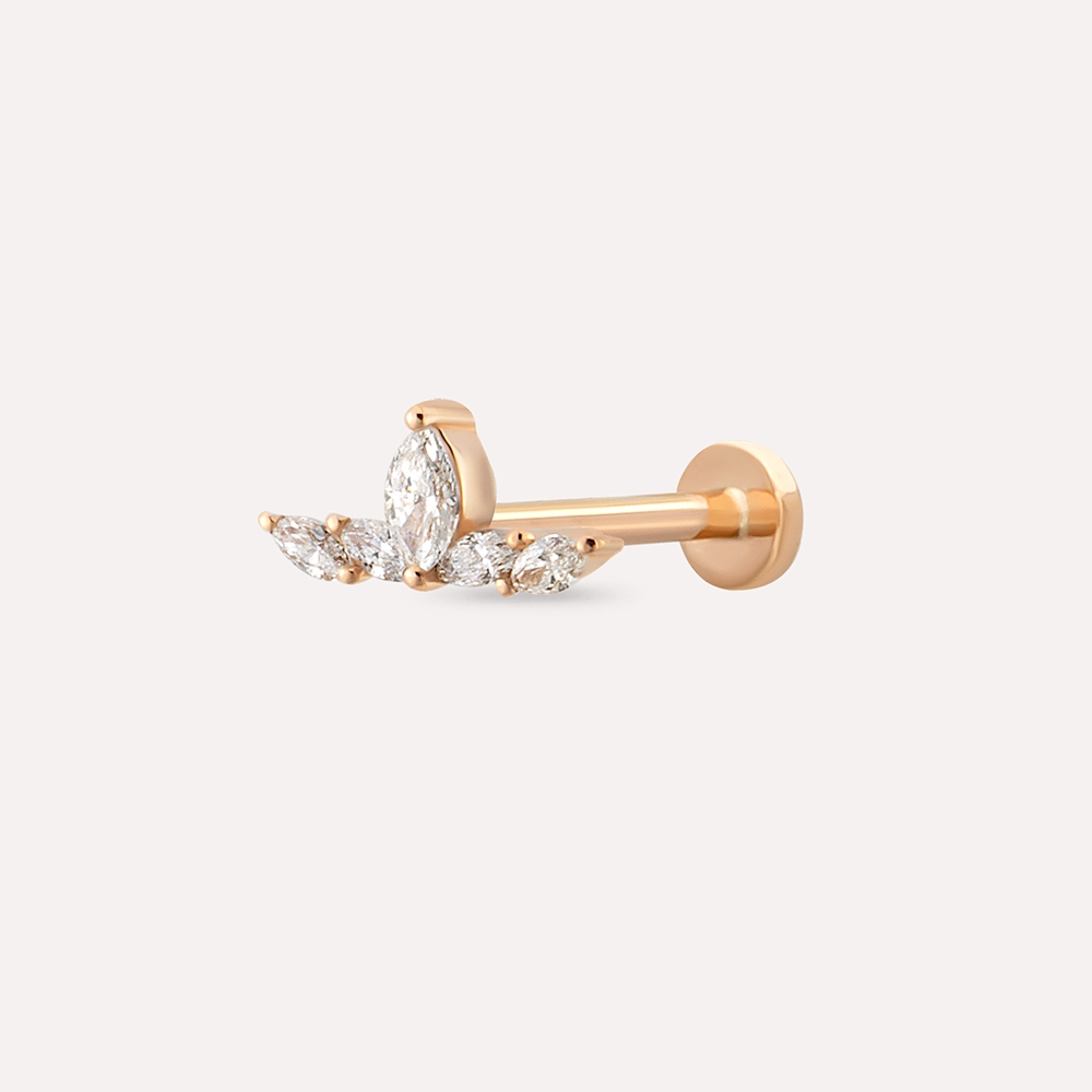 Marin Marquise Cut Diamond Rose Gold Piercing - 1