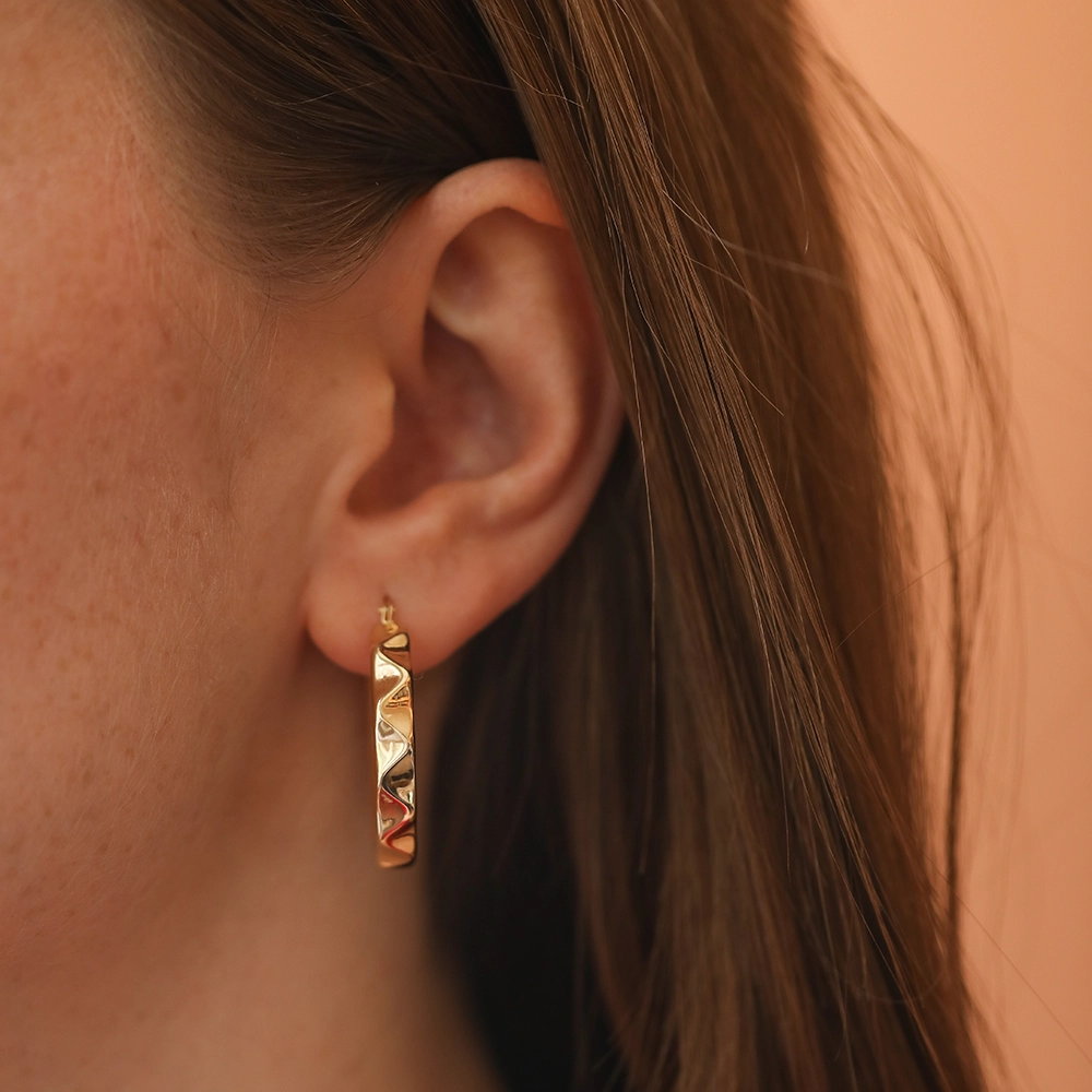 Maris Jr. Sarı Altın İtalyan Halka Küpe - Nev Jewellery (1)