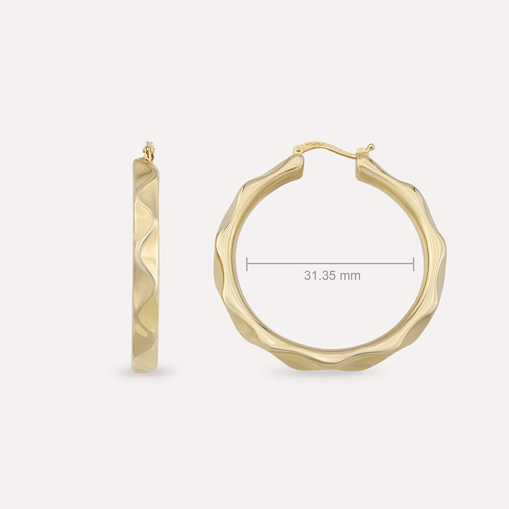 Maris Yellow Gold Italian Hoop Earring - 3