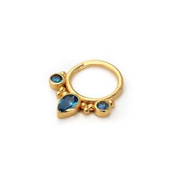 Mavi Damla Taş Helix - NEV JEWELLERY