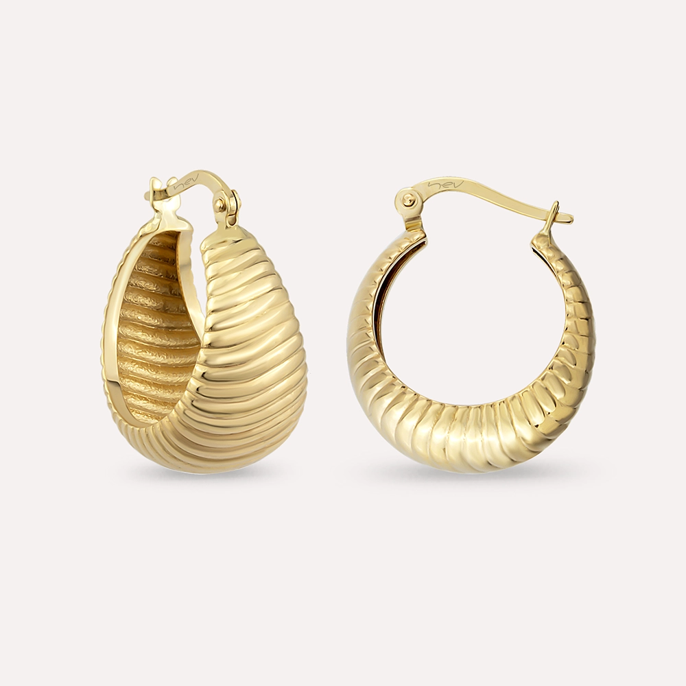 Mayla Yellow Gold Hoop Earring - 1