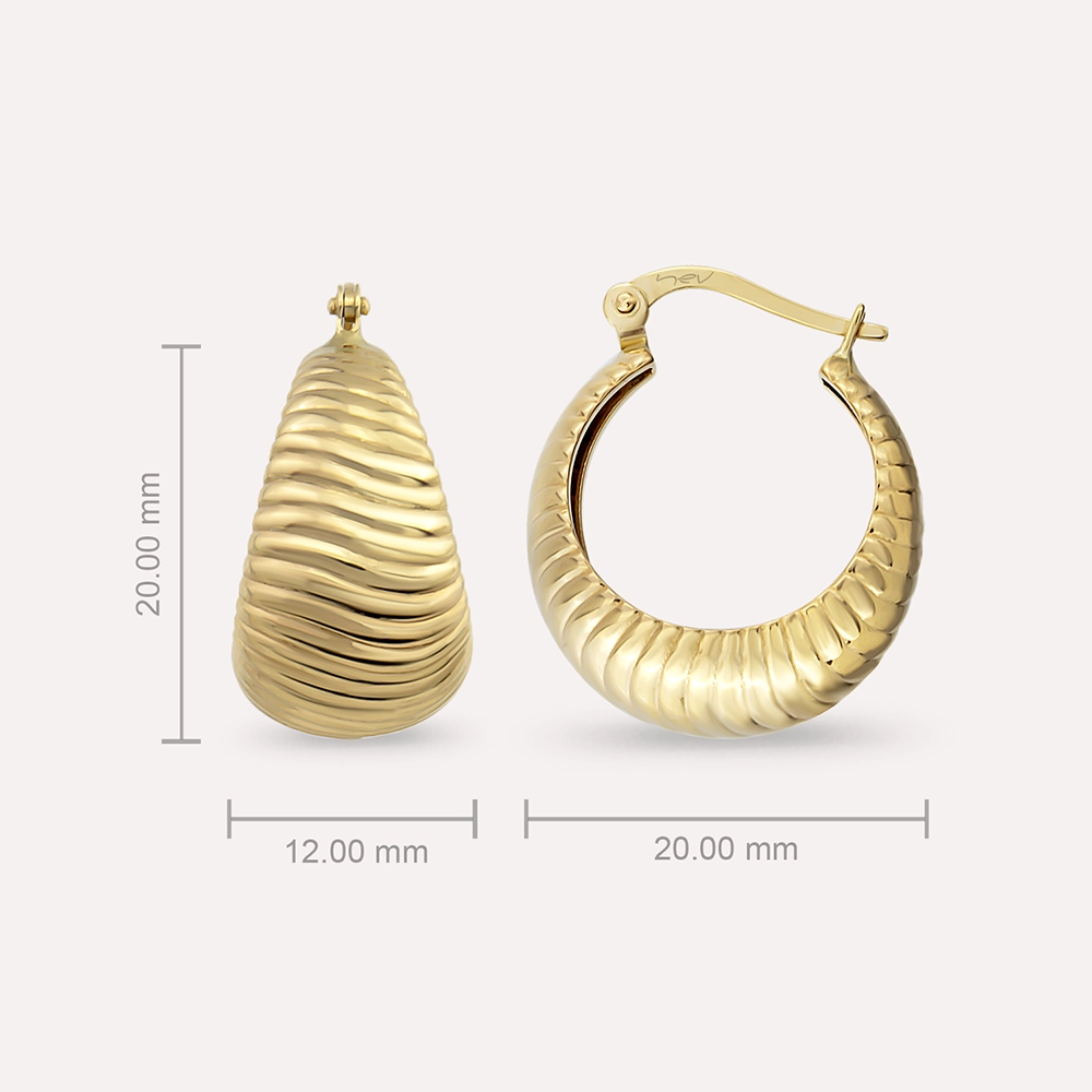 Mayla Yellow Gold Hoop Earring - 2