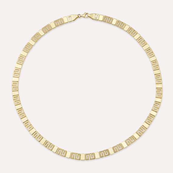 Mazel II Sarı Altın Kolye - Nev Jewellery