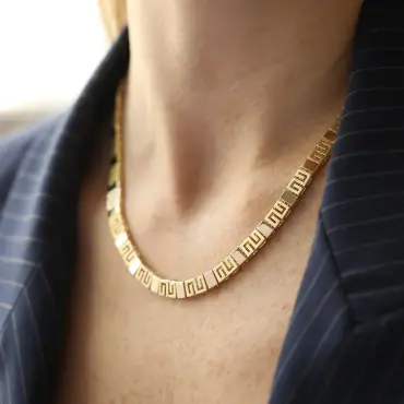 Mazel II Sarı Altın Kolye - Nev Jewellery (1)