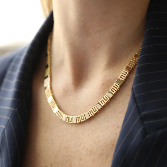 Mazel II Sarı Altın Kolye - Nev Jewellery