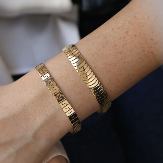 Mazy Sarı Altın Taşlı Bileklik - Nev Jewellery