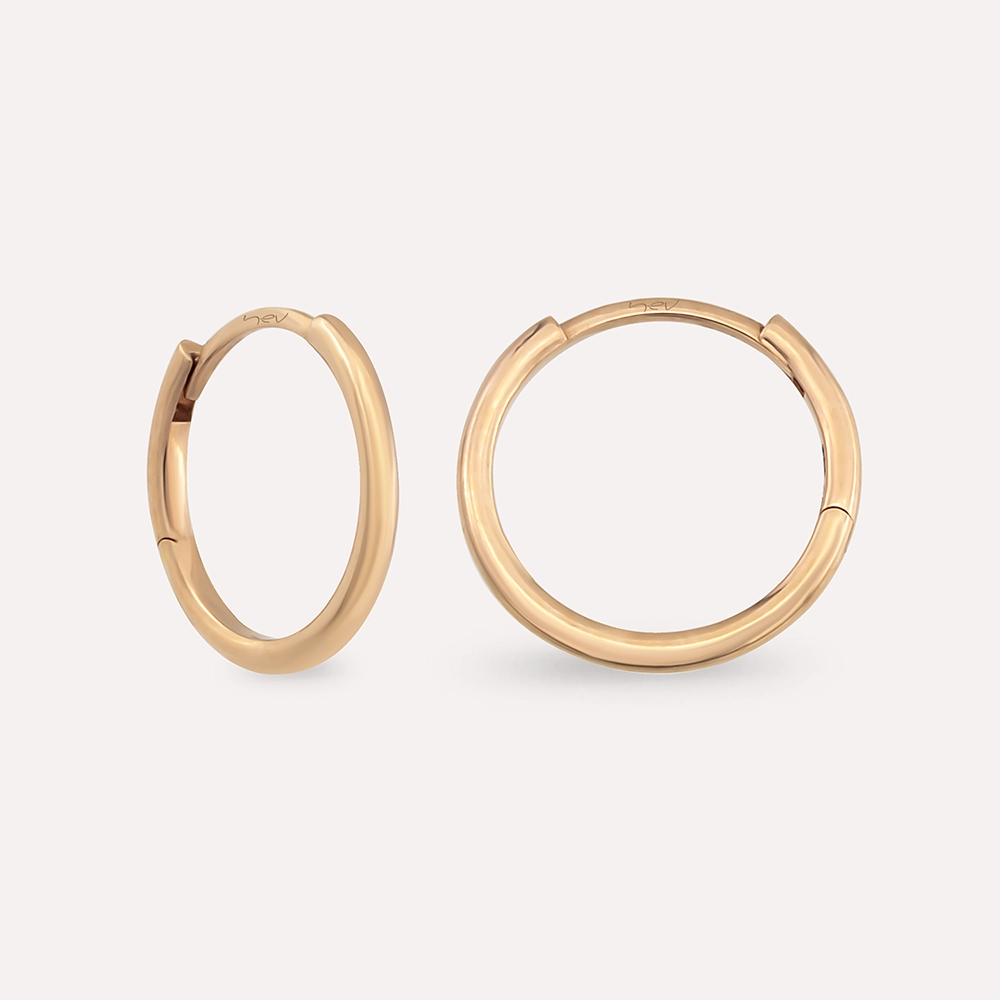 Medium Size Rose Gold Hoop Earring - 1