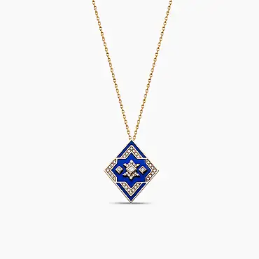 Megrez Pırlanta Taşlı ve Lacivert Mineli Kolye - Nev Jewellery (1)