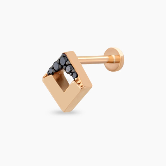 Meja Black Diamond Rose Gold Piercing - Nev Jewellery