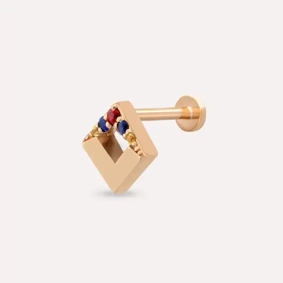 Meja Multicolor Sapphire Rose Gold Piercing - 1