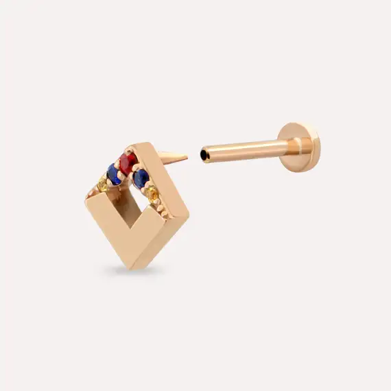 Meja Multicolor Sapphire Rose Gold Piercing - 5