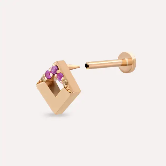 Meja Pink and Yellow Sapphire Rose Gold Piercing - 5