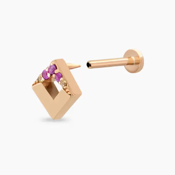 Meja Pink and Yellow Sapphire Rose Gold Piercing - 4