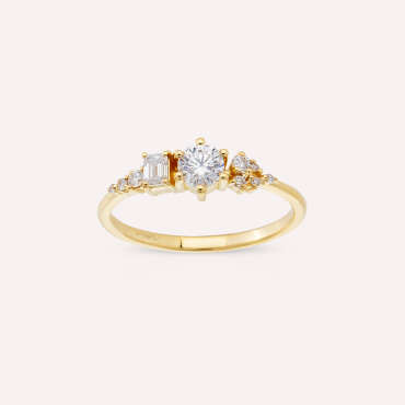 Melior 0.51 CT Emerald Cut Diamond Yellow Gold Ring - Nev Jewellery