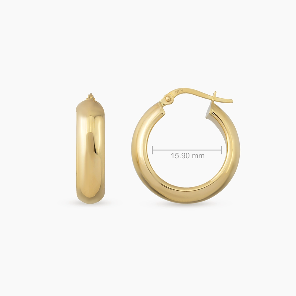 Meris S Sarı Altın Halka Küpe - Nev Jewellery (1)