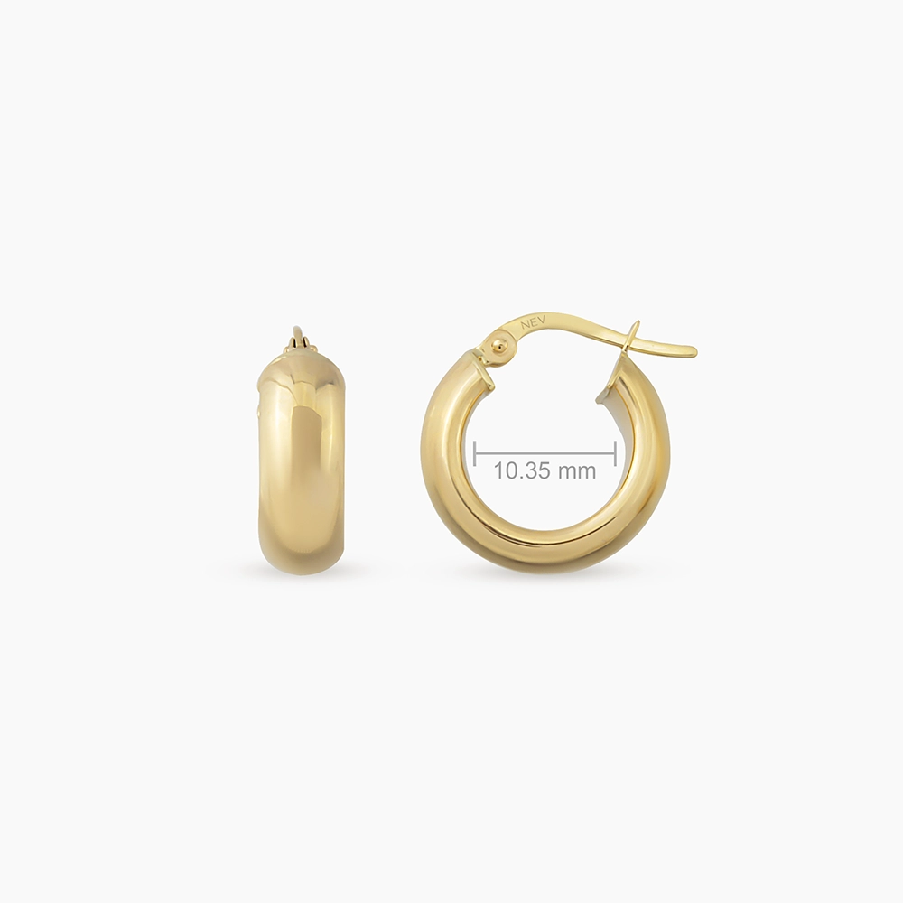 Meris XS Yellow Gold Hoop Earrings - 3