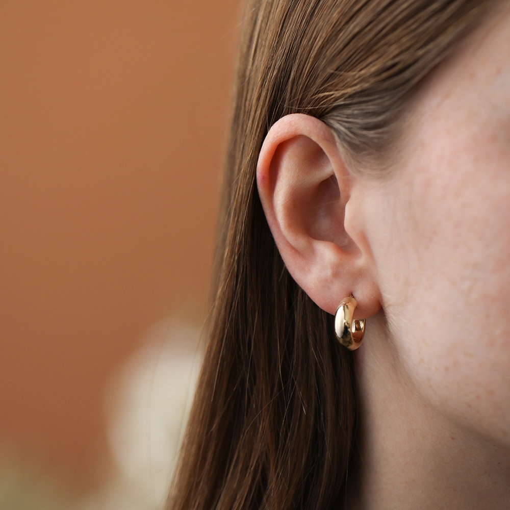 Meris XS Yellow Gold Hoop Earrings - 2