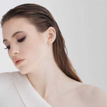 Merope Baget Pırlanta Taşlı Rose Altın Baston Küpe - Nev Jewellery (1)