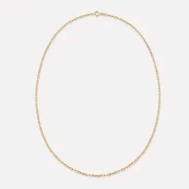 Midi Ataç Sarı Altın Zincir Kolye - Nev Jewellery (1)
