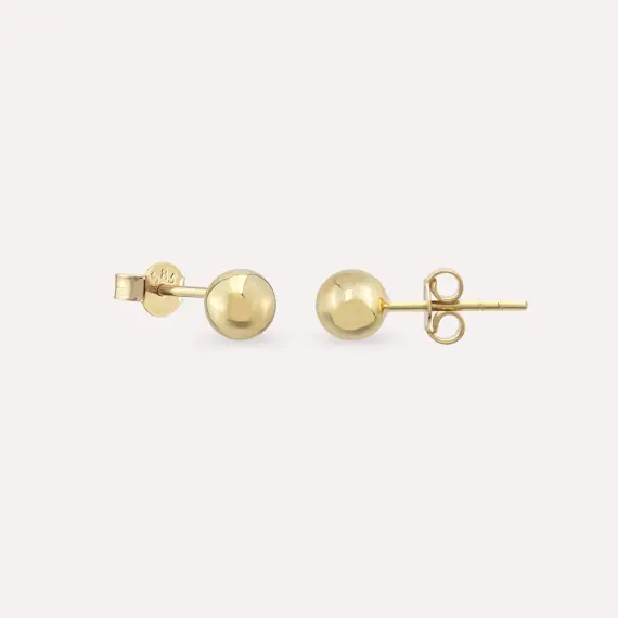 Midi Bucky Yellow Gold Earring - 1