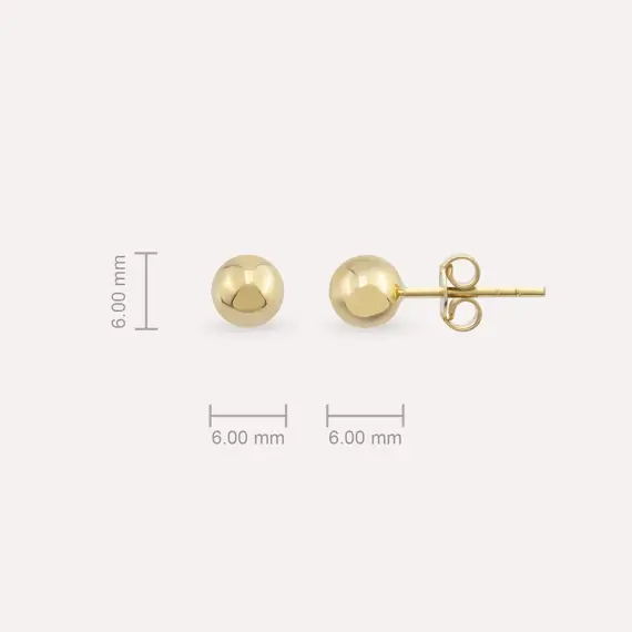 Midi Bucky Yellow Gold Earring - 3