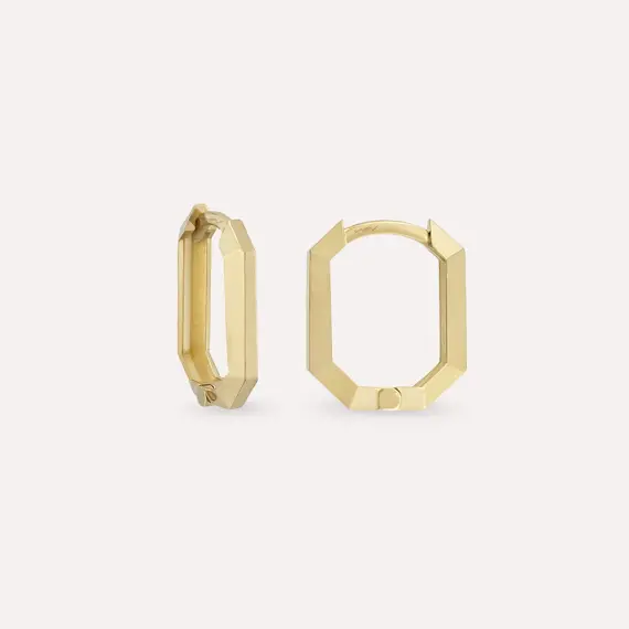 Midi Nooky Yellow Gold Hoop Earring - 1