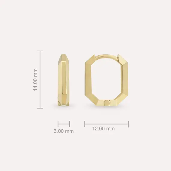 Midi Nooky Yellow Gold Hoop Earring - 3