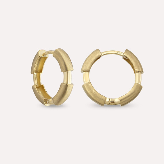Mild II Sarı Altın Halka Küpe - Nev Jewellery