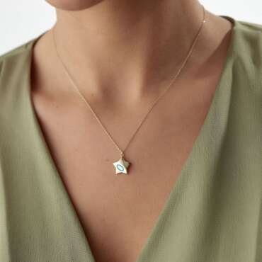 Mineli Yıldız Tasarım Kolye - NEV JEWELLERY