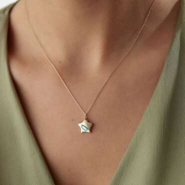 Mineli Yıldız Tasarım Kolye - NEV JEWELLERY (1)