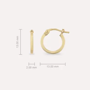 Mini Boy Sarı Altın Halka Küpe - Nev Jewellery (1)