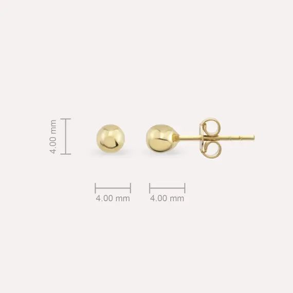 Mini Bucky Yellow Gold Earring - 3